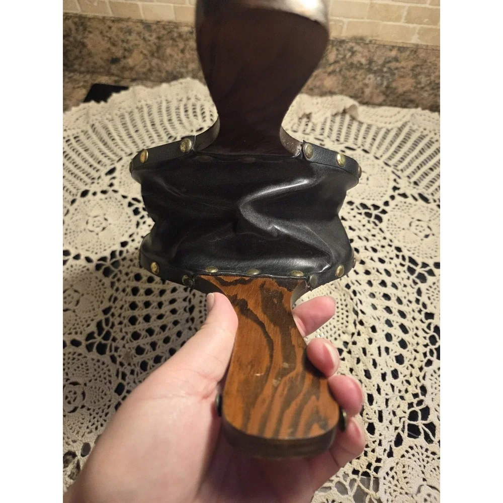 Vintage Wood And Leather Brass Eagle Fireplace Bellow